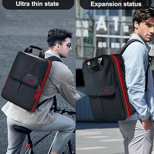 Miniatura 6 de ZINZ Mochila delgada y expandible para laptop de 15.6, 16, 17 pulgadas, mochila de viaje de negocios, resistente al agua, para hombres y mujeres,