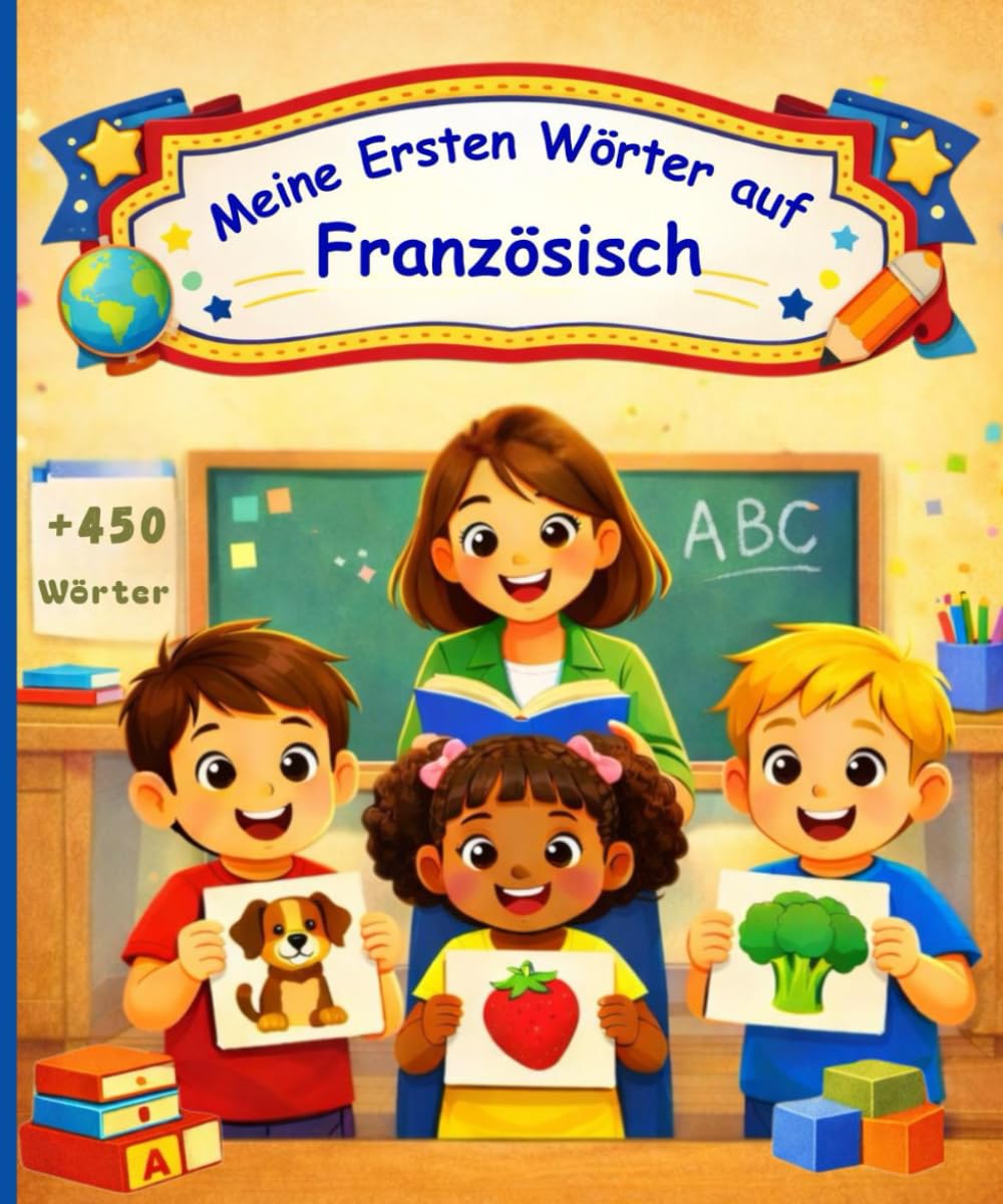 Meine ersten Wörter auf Französisch: Deutsch–Französisch Bilderwörterbuch für Kinder – Über 450 illustrierte Wörter.