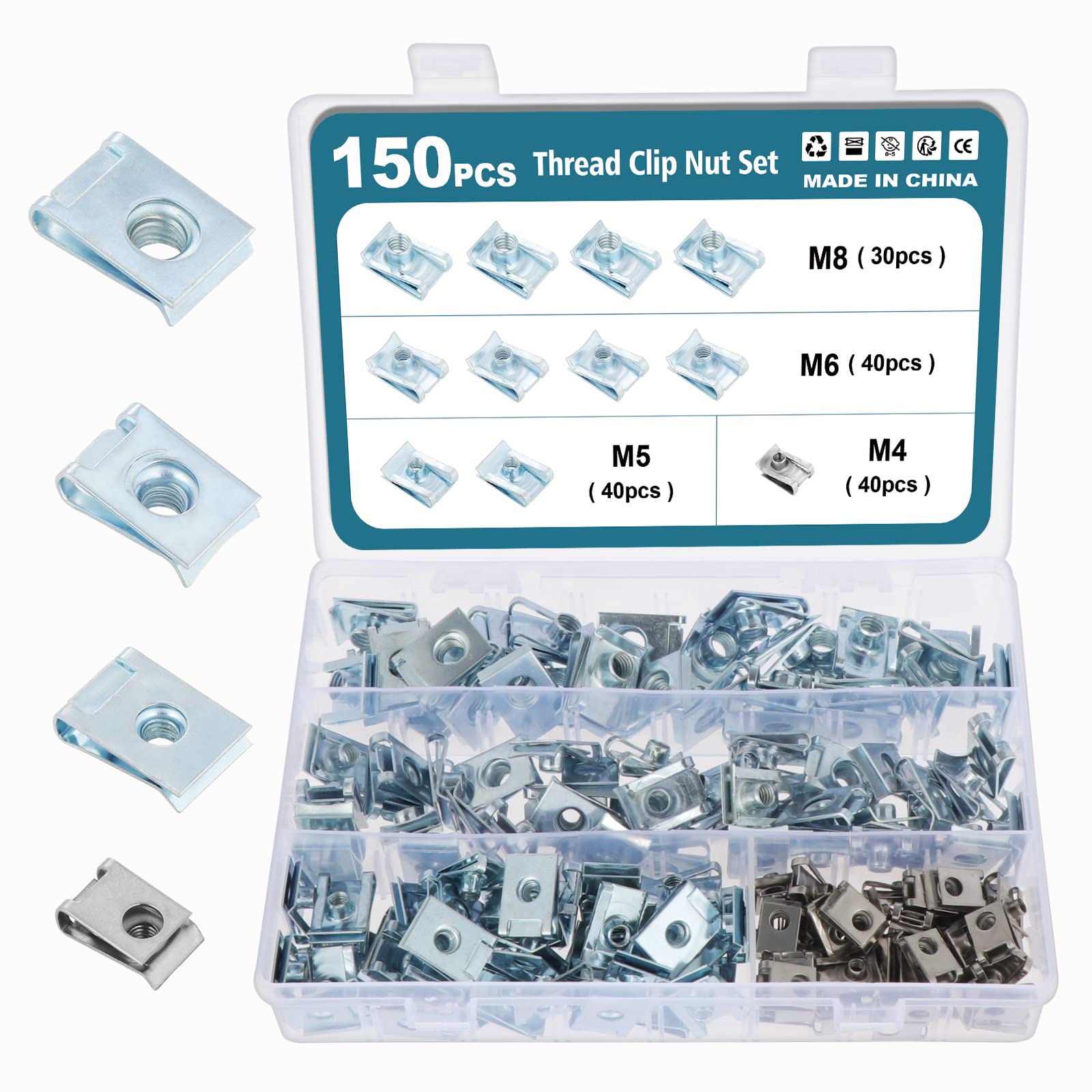 Kit De 115 Pièces Clips En U Avec Vis - Pour Pare-chocs, Portières, Panneaux Intérieurs De Voiture