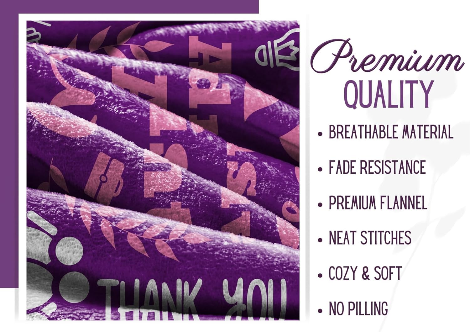 InnoBeta Administrative Professional Day Gifts for Administrative Assistant, Bed Flannel Plush Blanket (50"x 65") for Women - Best Ever - Violet - Image 5