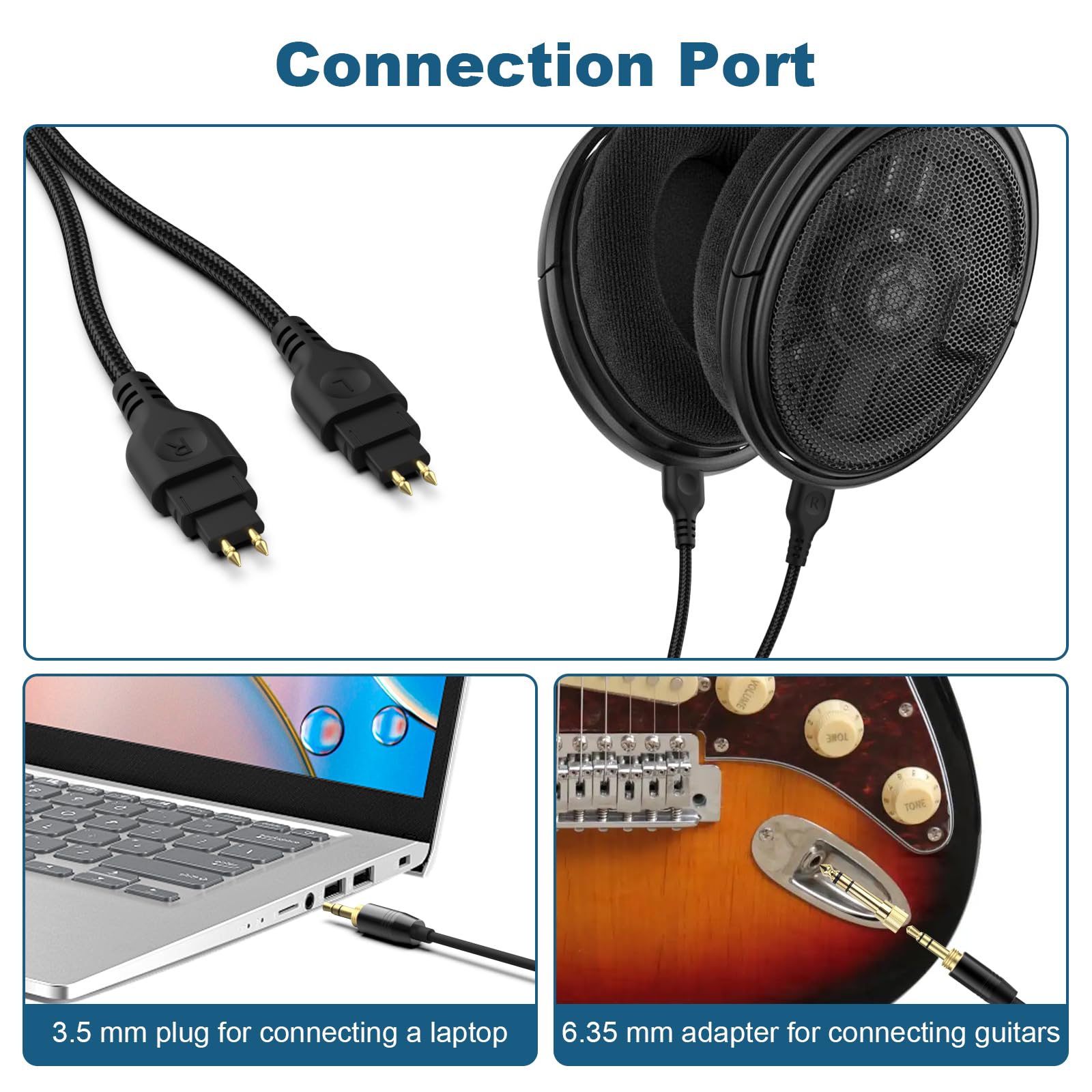 Hensych Ersatz Audio Kabel Draht für Sennheiser HD25