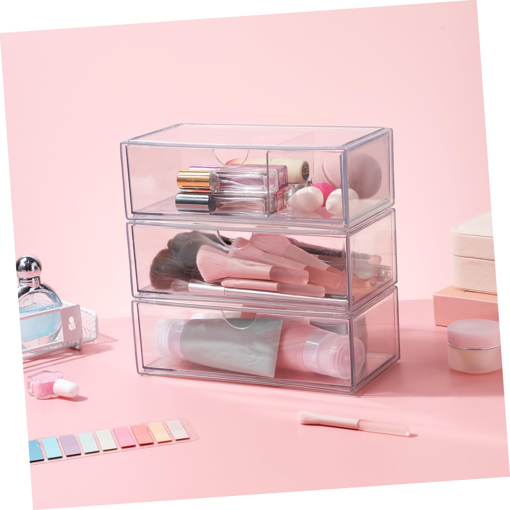 Transparenter Acryl Aufbewahrungsboxen für Make Up, 3 Stück