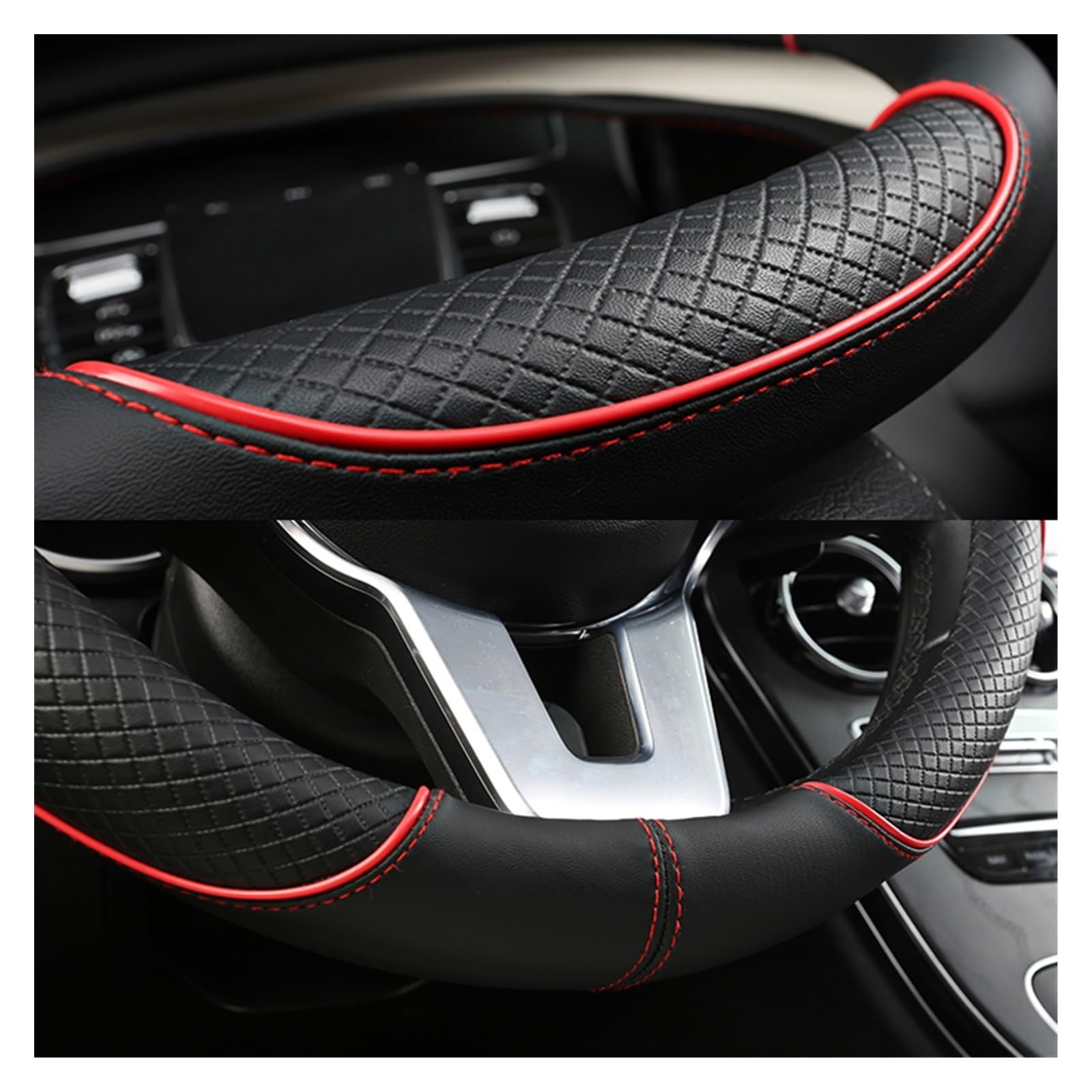 Couvre Volant Housse De Volant De Voiture, Accessoires Automobiles, pour Scenic 1 2 3 4 pour Grand pour Scenic pour Megane, 38CM Protege Volant Voiture (Taille : O Shape Coffee)