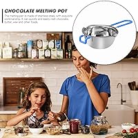 Vista 7 de Hemoton Olla de doble caldera de acero inoxidable con inserto universal de acero con mango de silicona para derretir chocolate, mantequilla, queso