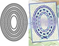 Vista 8 de DzIxY Hermosas flores con borde de encaje de corte de metal para kit de fabricación de tarjetas, juegos de troqueles de papel en relieve, plantillas