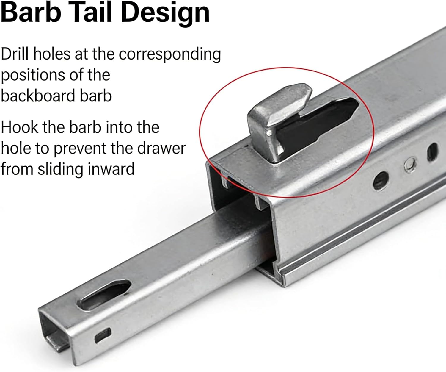 1Pair Rebound Press Push to Open Under Mount Drawer Slide Rail Runner, 2-fold Half Extension, 25KG Load Capacity, for Furniture Kitchen Bath 16inch-400mm