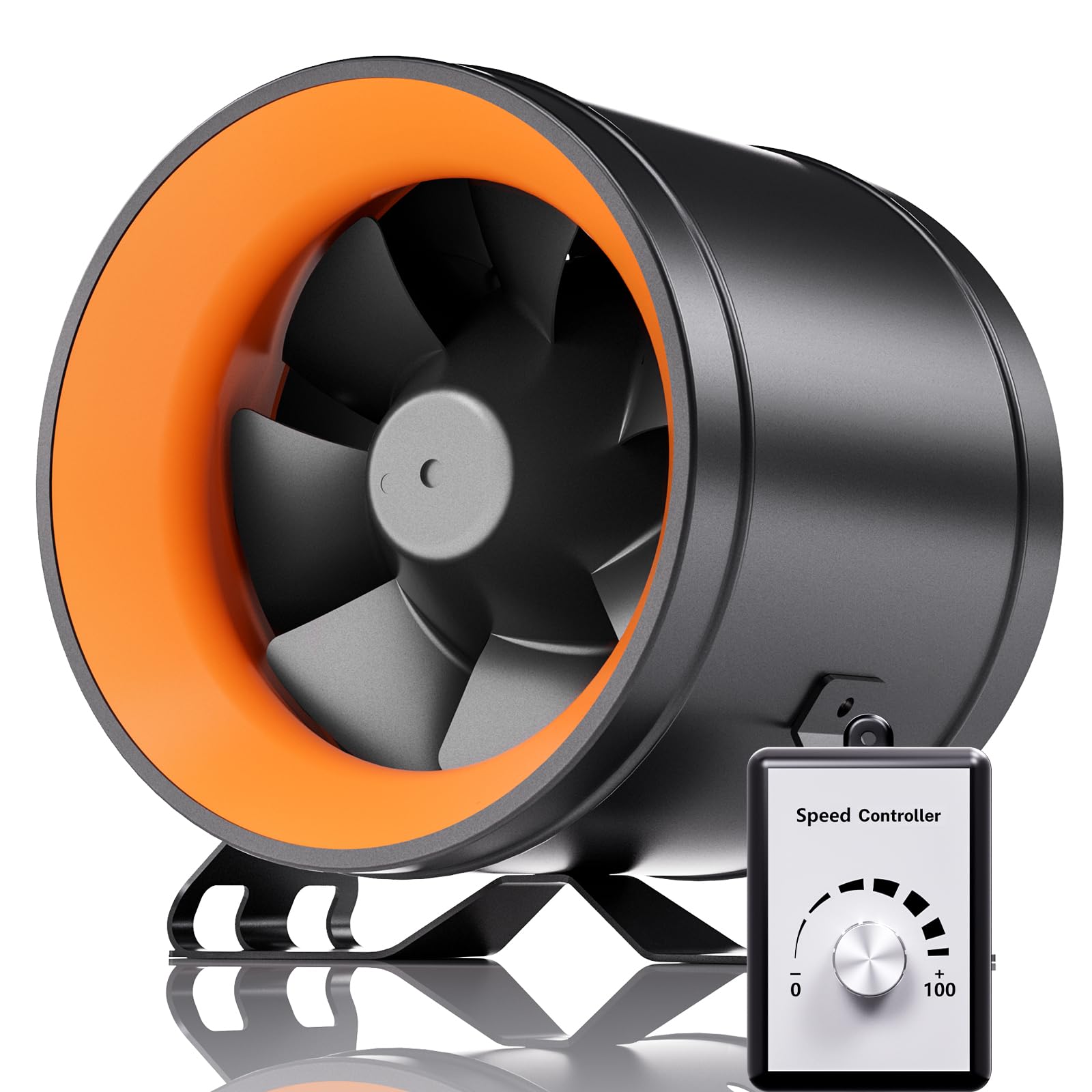 Hon&Guan EC Rohrventilator 150mm Regelbar mit Drehzahlregler,689 m³/h Rohrlüfter Hoher Luftdruck EC-Motoren mit EU-Stecker für Growzelt Kohlefilter Garage 3D-Drucker