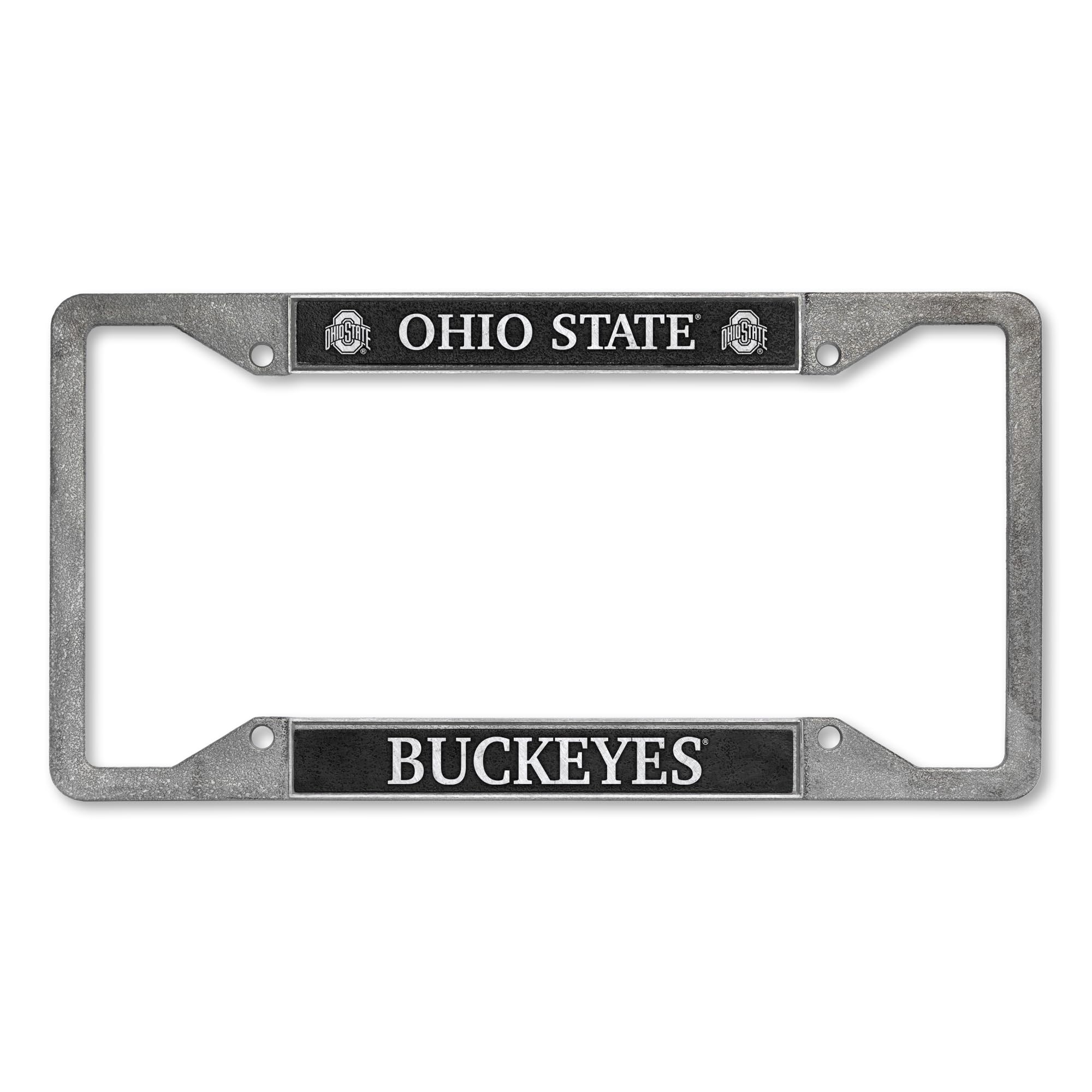 Rico Industries NCAA Ohio State Buckeyes Pewter License Plate Frame 12" x 6"