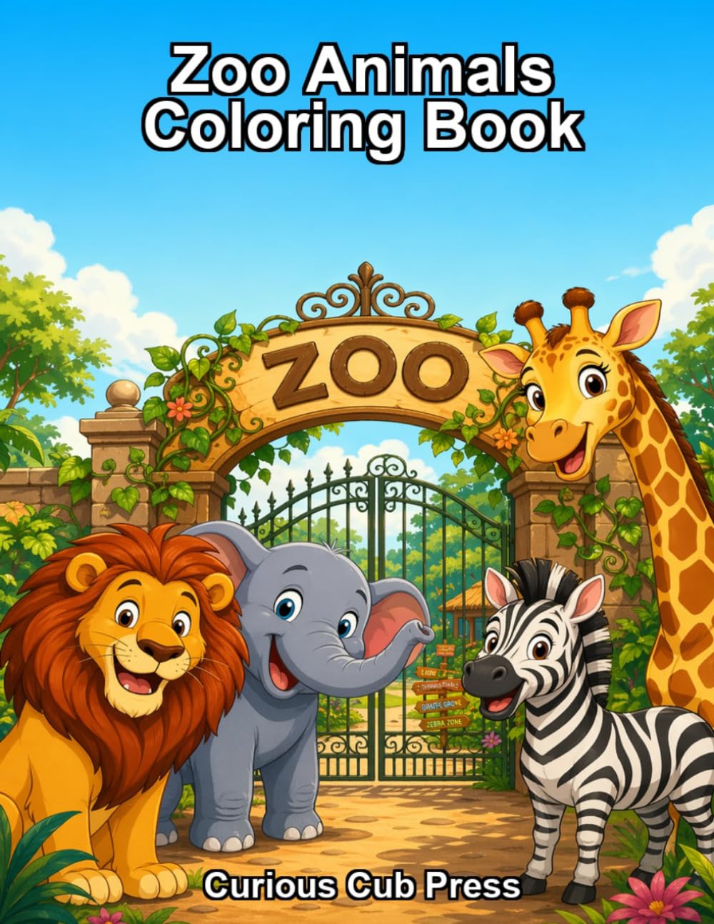 Zoo Animals Coloring Adventure: Explore and Color 20 Amazing Animals at the Zoo (Curious Cub Press Coloring Books)