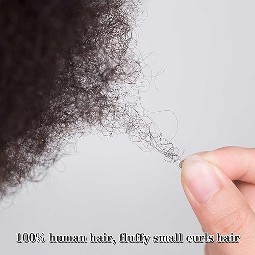 Miniatura 9 de DIRUISI 8"Afro Male Mannequin Head with Beard 100% Human Hair 4A Type for Braiding Hairdresser Training Head Cosmetology Afro Hair Manikin Head for