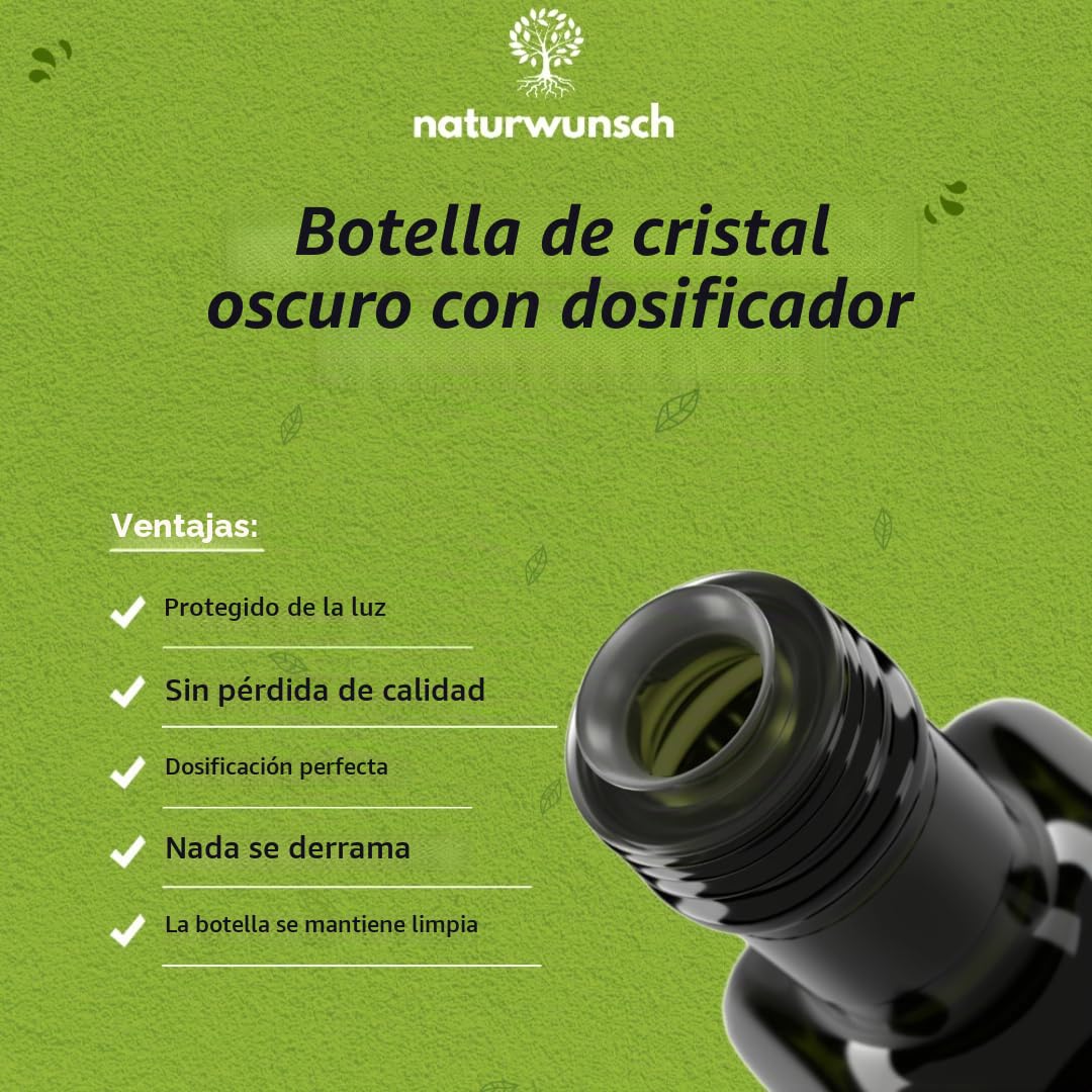 naturwunsch Aceite de comino negro, 1000 ml, sin filtrar, prensado en frío, fabricado en Alemania, semillas egipcias Nigella sativa