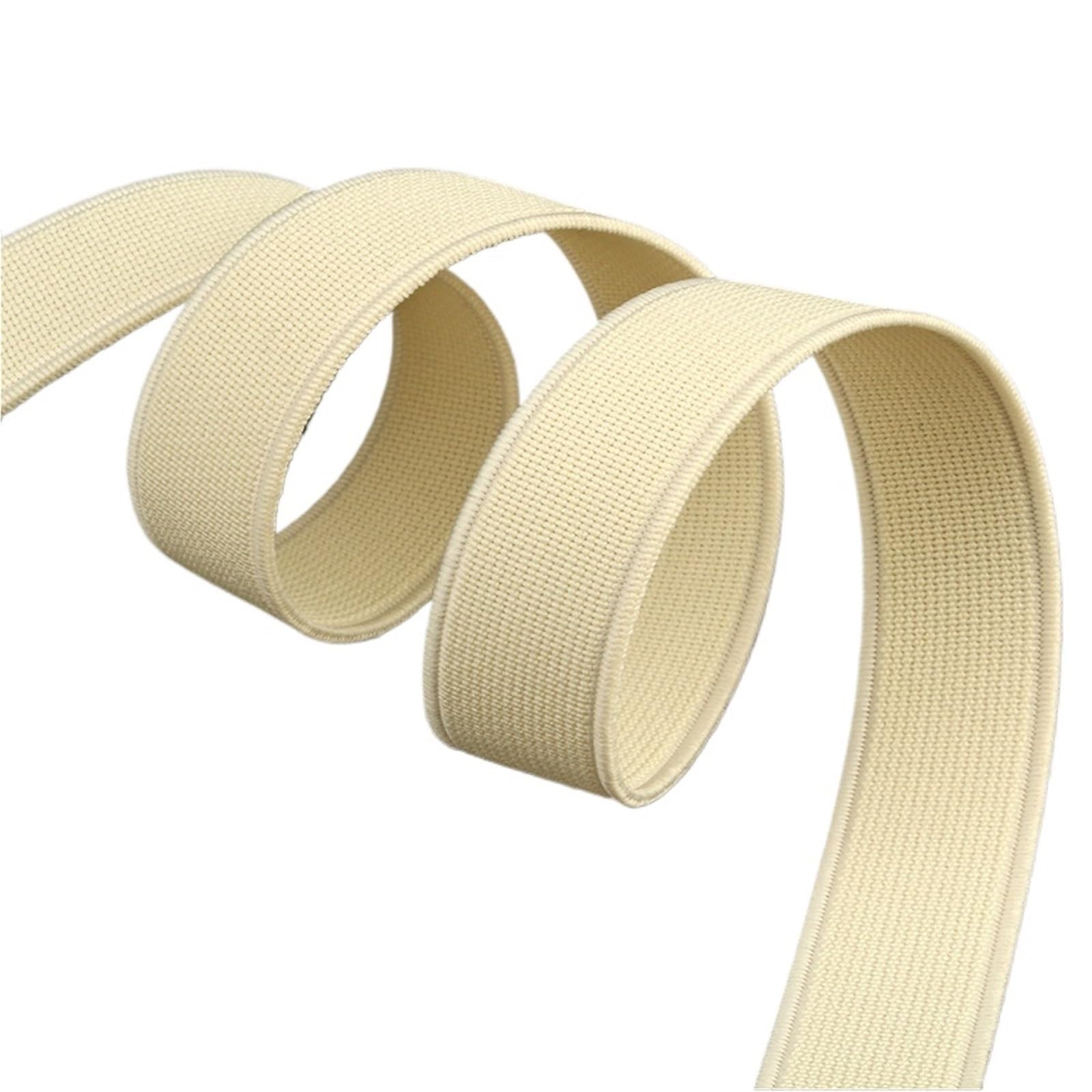 Banda elástica for coser, 15 mm, 20 mm y 25 mm, color negro, alta elasticidad, cómoda for coser ropa. | Beige,25mmx28Metre