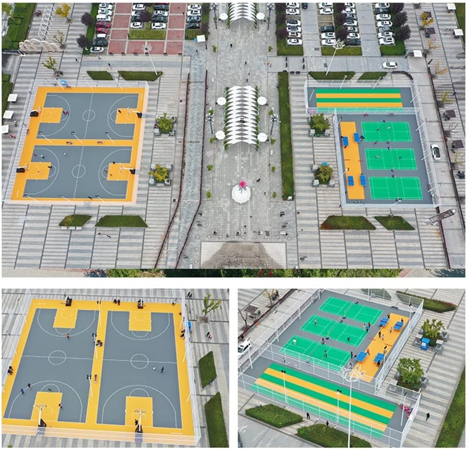 Multifunctional Interlocking Floor Tiles, Weatherproof Non-Slip Sports Mat, 53x53cm, Blue, 10PCS - Durable Outdoor Flooring for High-Temperature Areas, Easy Installation