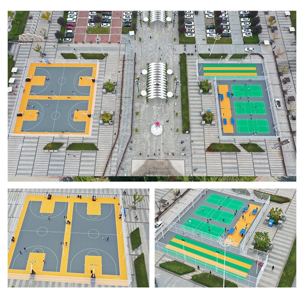 Piastrelle modulari ad incastro per pavimenti, 4 pezzi, verde chiaro, resistenti alle intemperie, antiscivolo, tappetino sportivo, 53 x 53 cm, perfette per uso esterno e ambienti ad alta temperatura
