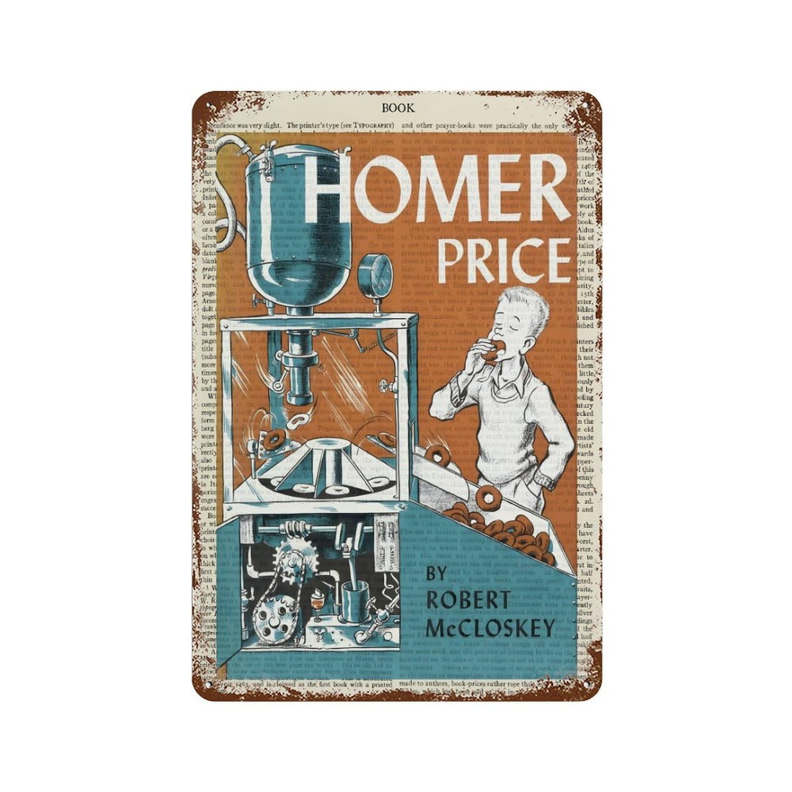 xiaoxiaoshen Homer Price Book Cover Wall Decor Art Metal Tin Poster Modern Home Decor Art Home Bar Shop Decorations Vintage Sign 30x20cm