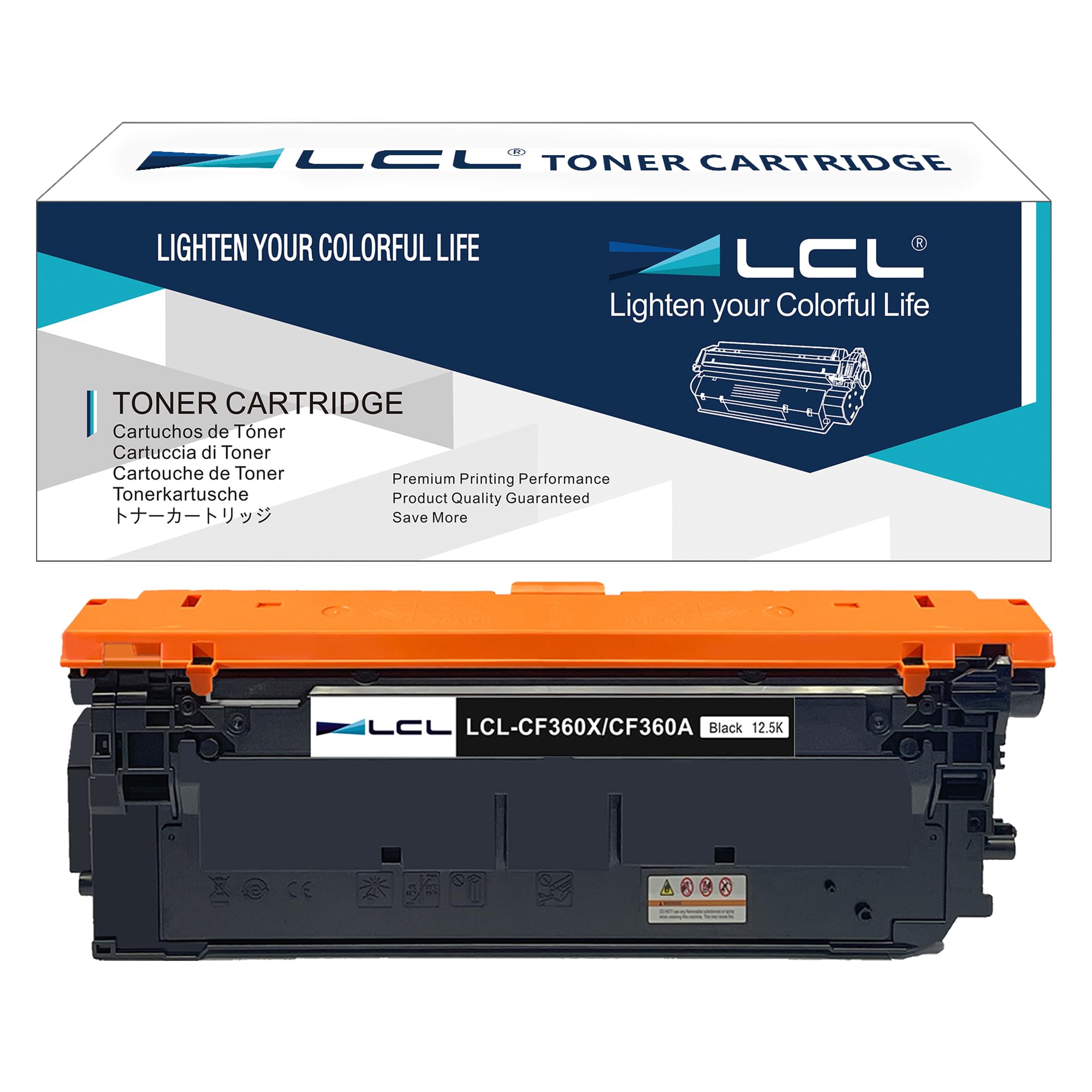 LCL Remanufactured Toner Cartridge Replacement for HP 508X CF360X 12500 Pages for HP M553 M577 M552dn M553dn M553n M553x MFP M577Z M577dn M577f M577c Printer (1-Pack Black)