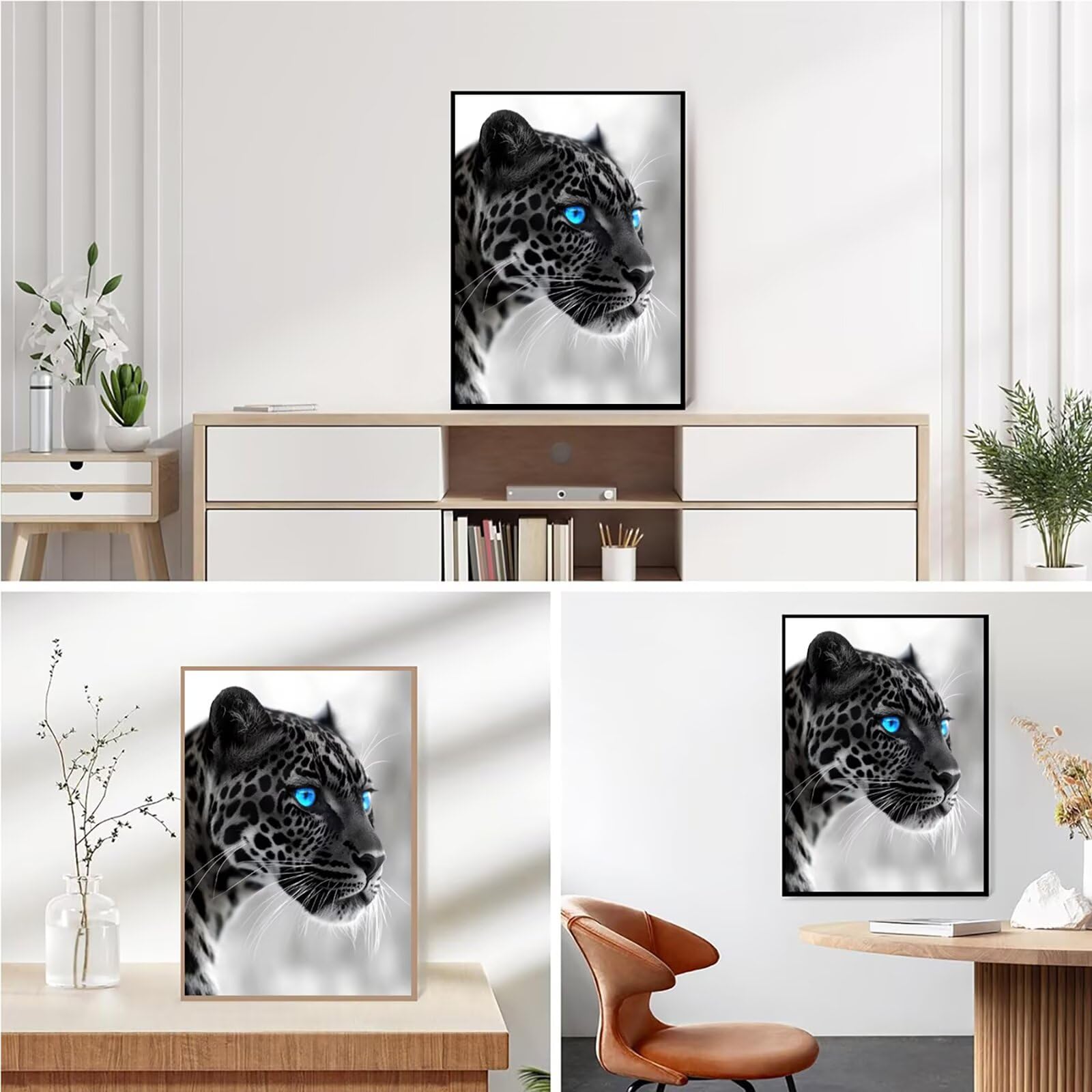 Diamond Painting Kit Completo, Diamond Painting Leopardo, 5D Quadrato Pittura Diamante Kit Manualidades Adultos DIY Diamantini Crystal Art Disegni Ricamo Punto Croce Artigianale, 60x90cm Africa j0-852