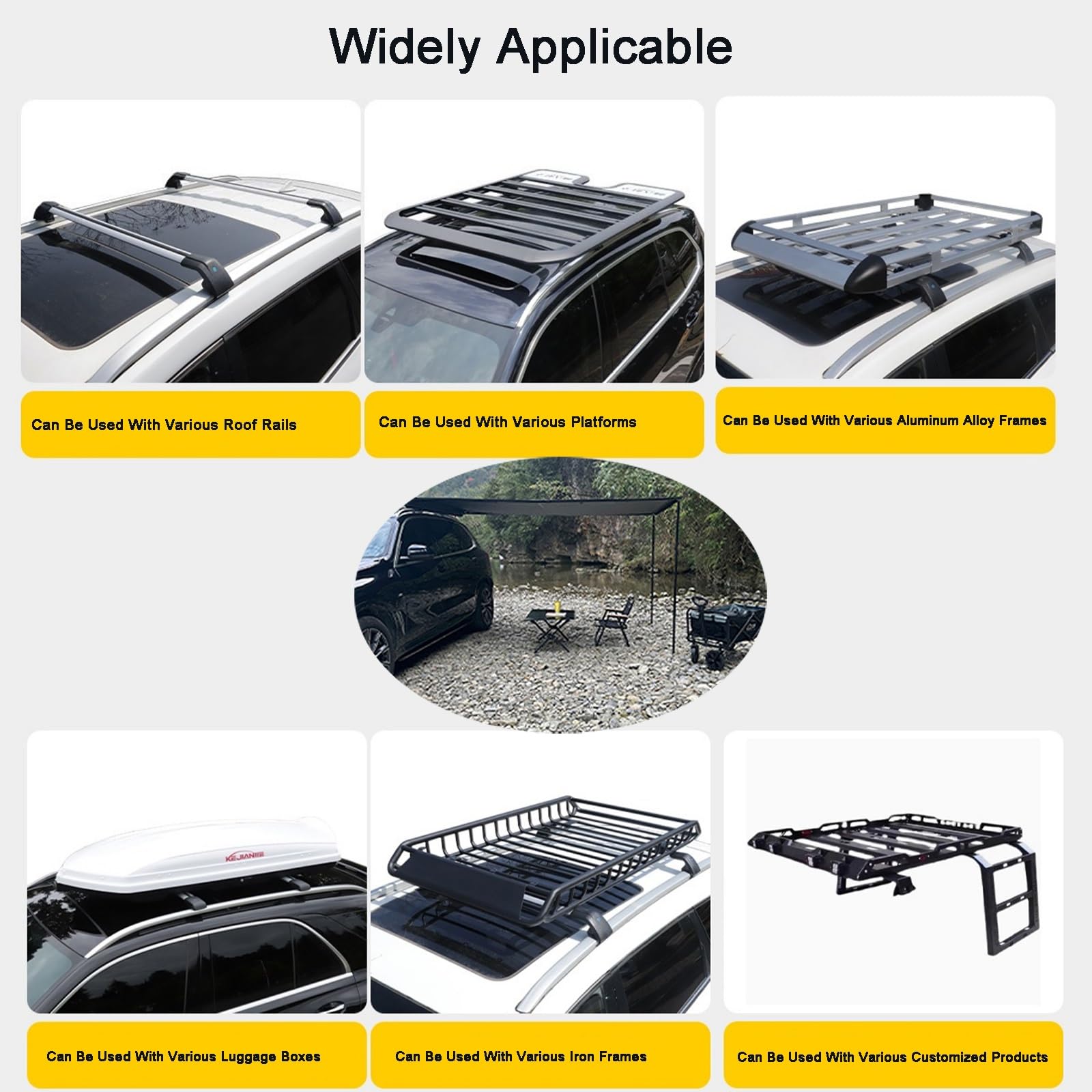 Tendalino Auto, Tendalino Camper con Protezione UV50+, Laterale Tenda Auto per 4x4 e Campeggio con Accessori Regolabili, Montaggio Rapido(200x250cm/6.6x8.2ft)