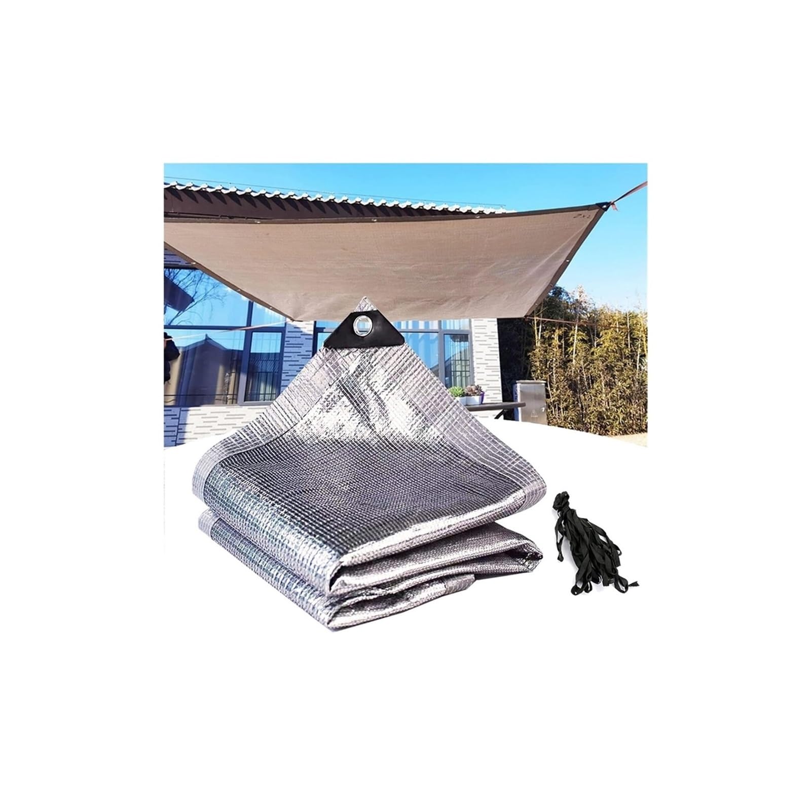 FGJsfhrDTU Shade Cloth Greenhouse Shading, For Greenhouse Carport RV Awning Kennel for Plants Cars and Dogs Resistant Heat Shade 85% Reflect(4x12M)