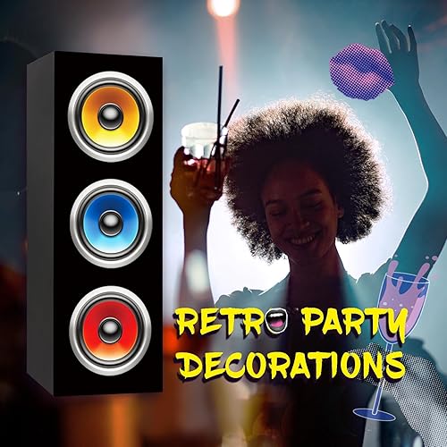 Miniatura 5 de 4 piezas de decoraciones de fiesta de los años 80 y 90, recuerdos de fiesta de hip hop, cajas grandes de papel para decoración retro de los años 80