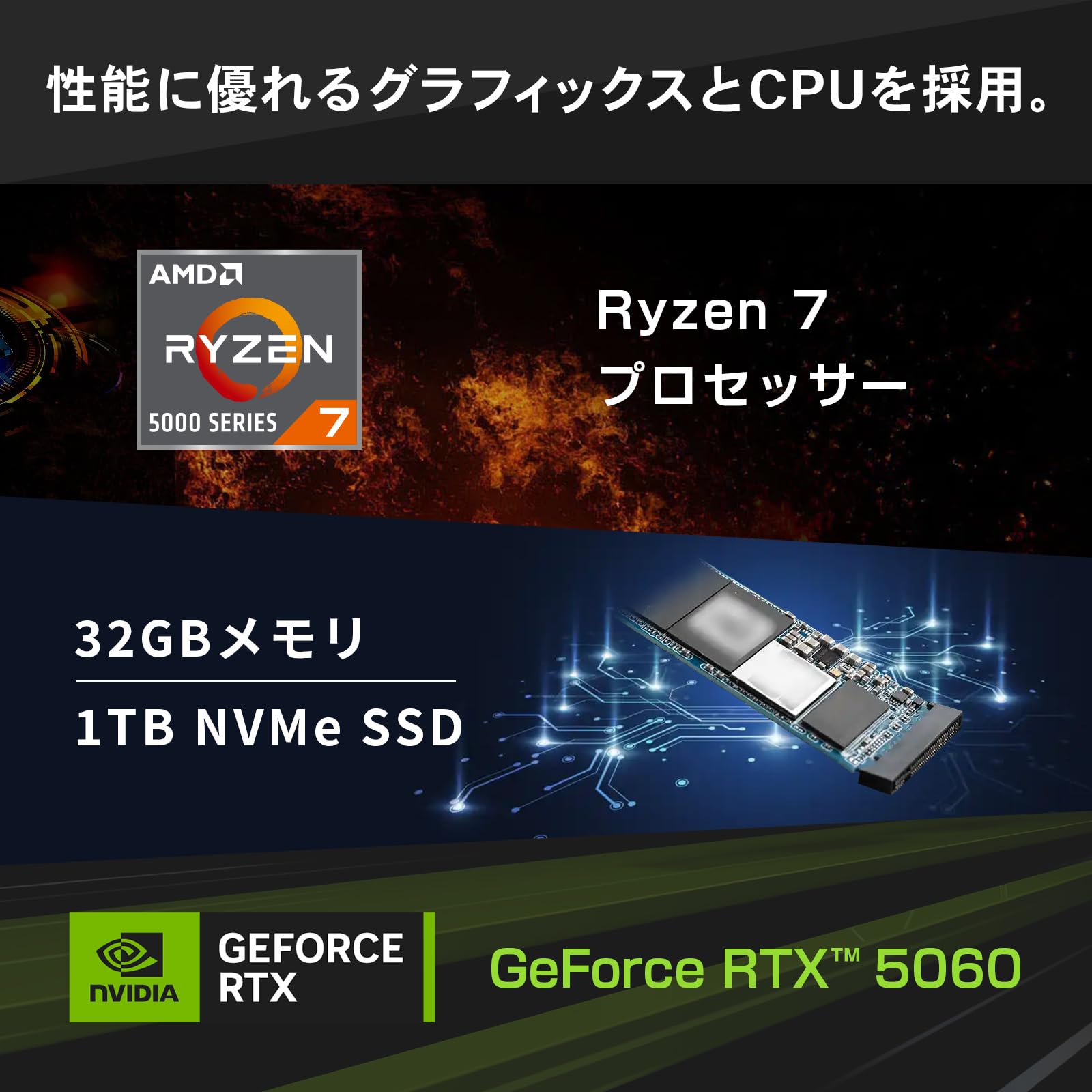 Amazon.co.jp: ガレリア ゲーミングPC GALLERIA RM7R-R56 5700X Amazon.co.jp: ガレリア ゲーミングPC GALLERIA RM7R-R56 5700X