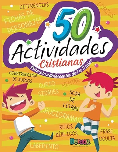 50 Actividades Cristianas para niños y preadolescentes. Libro de actividades para niños cristianos de 7 a 12 años Encuentra actividades dinamicas