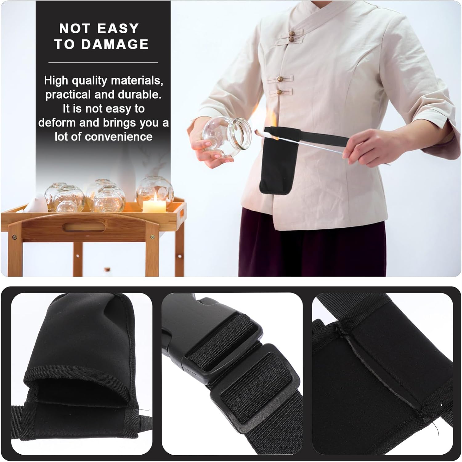 Angoily 3pcs Portable Bottle Holder Waist Pouch Creative Organizer for Professional Masseurs Lightweight and Convenient Storage Case for Massage Oils Black