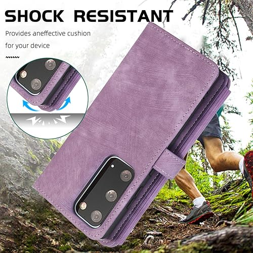 Miniatura 4 de Diseño para Samsung Galaxy S20 5G Funda tipo cartera cruzada con ranuras para tarjetas de piel sintética, función atril, cierre magnético, con