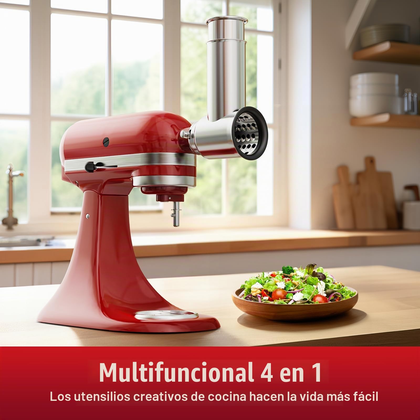 GVODE Accesorio Rallador de Acero Inoxidable para KitchenAid, Rallador de Queso y Verduras