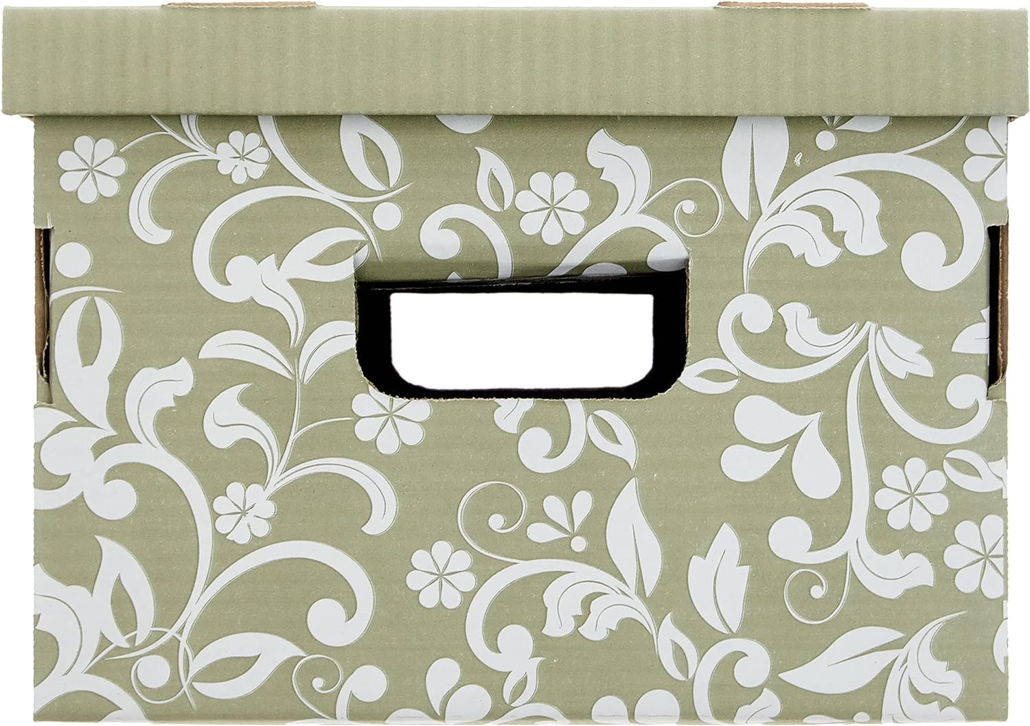 Lavatelli Set di 6 Scatole in Cartone certificate Fsc, organizer per armadio con coperchio, portaoggetti, per trasporto e trasloco, vestiti e scarpe 29x51x20cm, Fiori