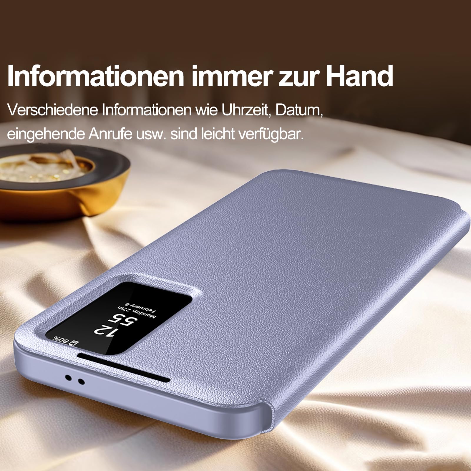 Funda para Samsung S23 5G Smart View, funda tipo cartera, funda para Samsung Galaxy S23, funda transparente con espejo, tarjetero, ventana, Smart View para Samsung S23