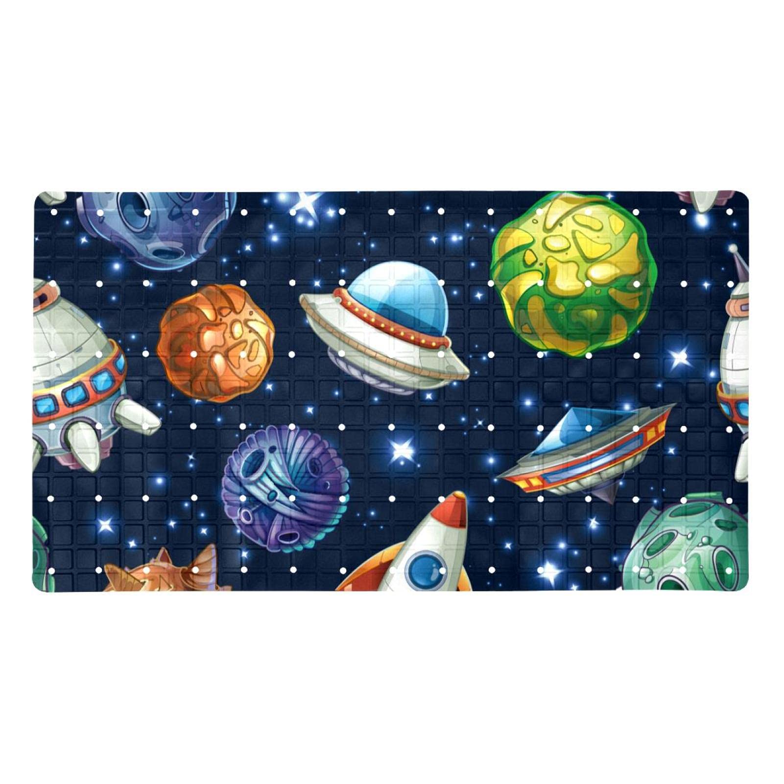 Tapis de baignoire pour personnes âgées et enfants avec trous de drainage antidérapants