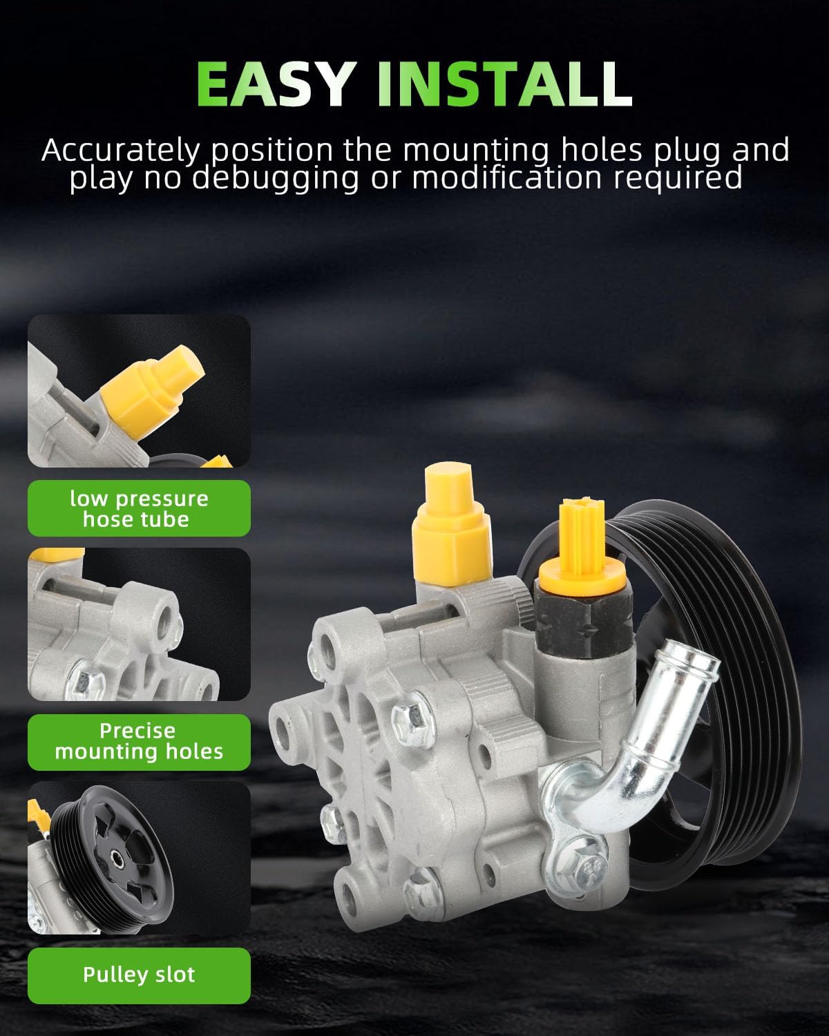 SCITOO Power Steering Pump Compatible for 2002 2003 2004 2005 2006 2007 2008 2009 for Toyota for Camry,2002 2003 2004 2005 2006 2007 2008 for Toyota for Solara,21-5245,Power Steering Pump Kit