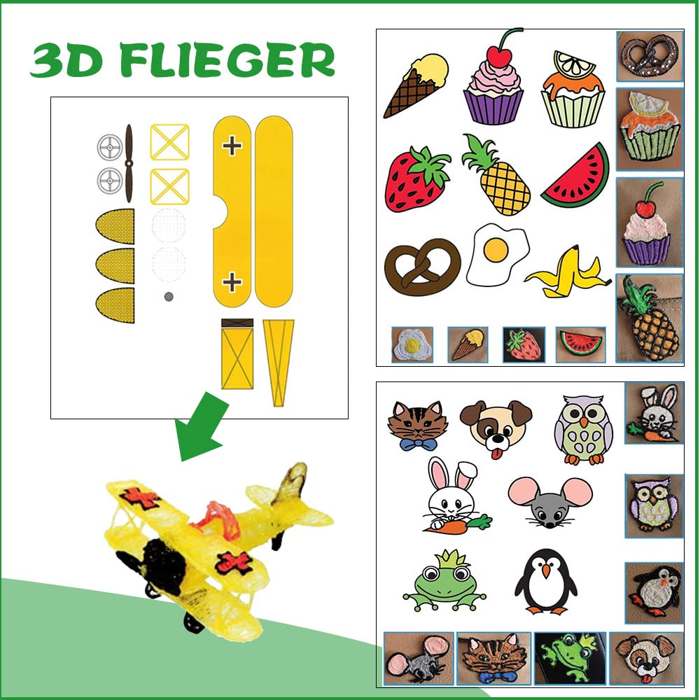 3D Druckstift Vorlage 3D Stift Vorlagen Mädchen 3D Pen Vorlagen Erwachsene Malerei Graffiti-Vorlage für 3D Stift Kinder DIY Geschenk