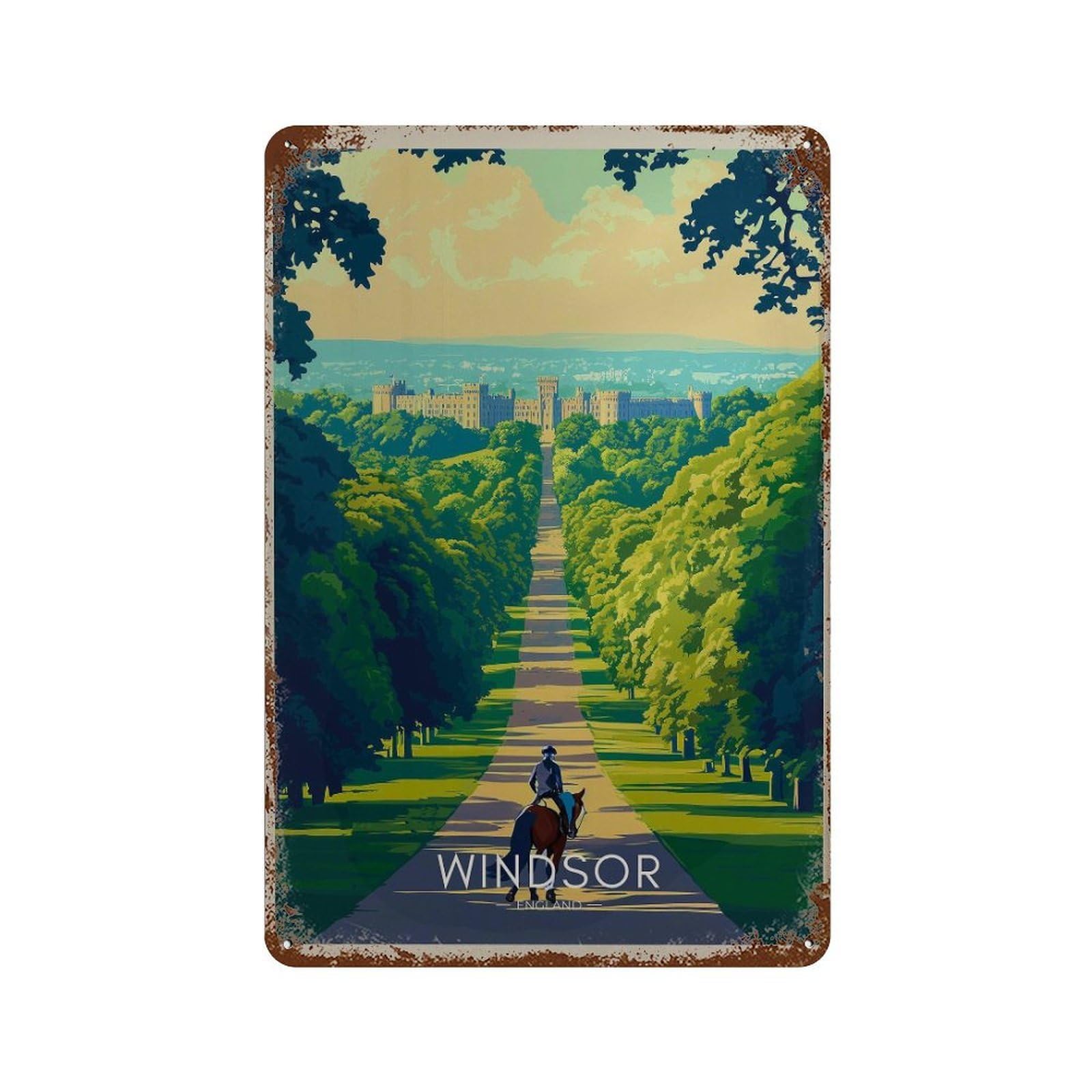 xiaoxiaoshen Windsor Castle Travel England Wall Decor Art Metal Tin Poster Modern Home Decor Art Home Bar Shop Decorations Vintage Sign 30x20cm