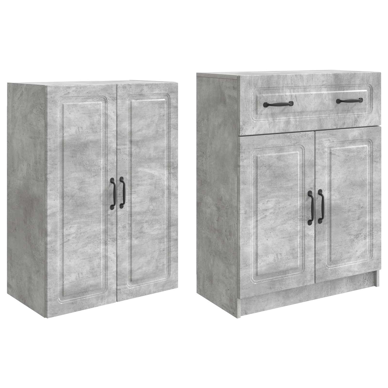 Set di 2 armadi in legno grigio cemento