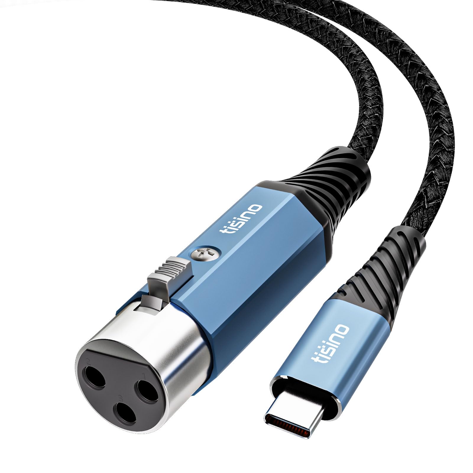 Tisino XLR to USB C Microphone Cable, Upgraded Hi-Fi Audio Recording Cable USB C Microphone Cable for Dynamic Microphones/Recorder/Laptop/Tablet, 1m/