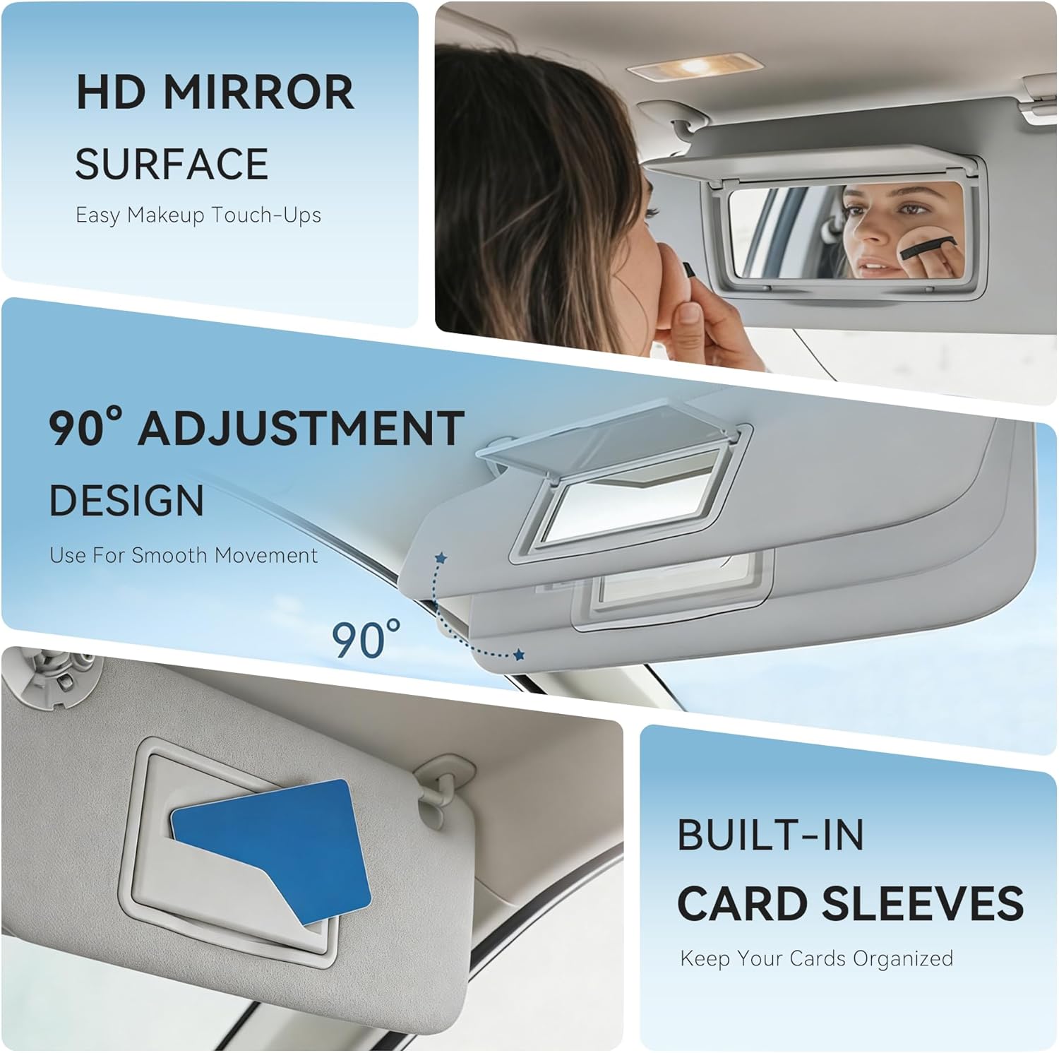 EKLN Sun Visor Left Driver Side Sun Visor for Car with Mirror Compatible with 2012-2019 Chevy Sonic 2013-2016 Chevy Spark Replacement OE P95327509 95054956 42478247 95327503 95473604