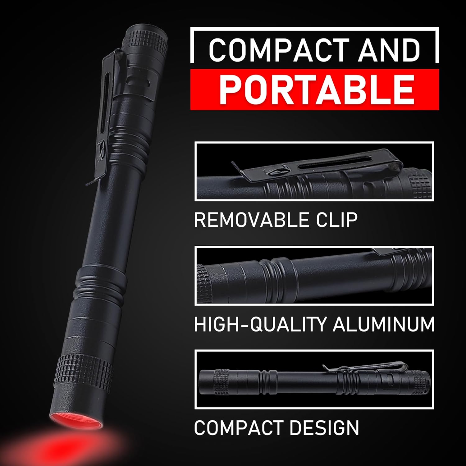 Red Light Flashlight,Single Mode Red Light Pen Light Flashlight for Astronomy, Aviation, Night Observation,4-Pack