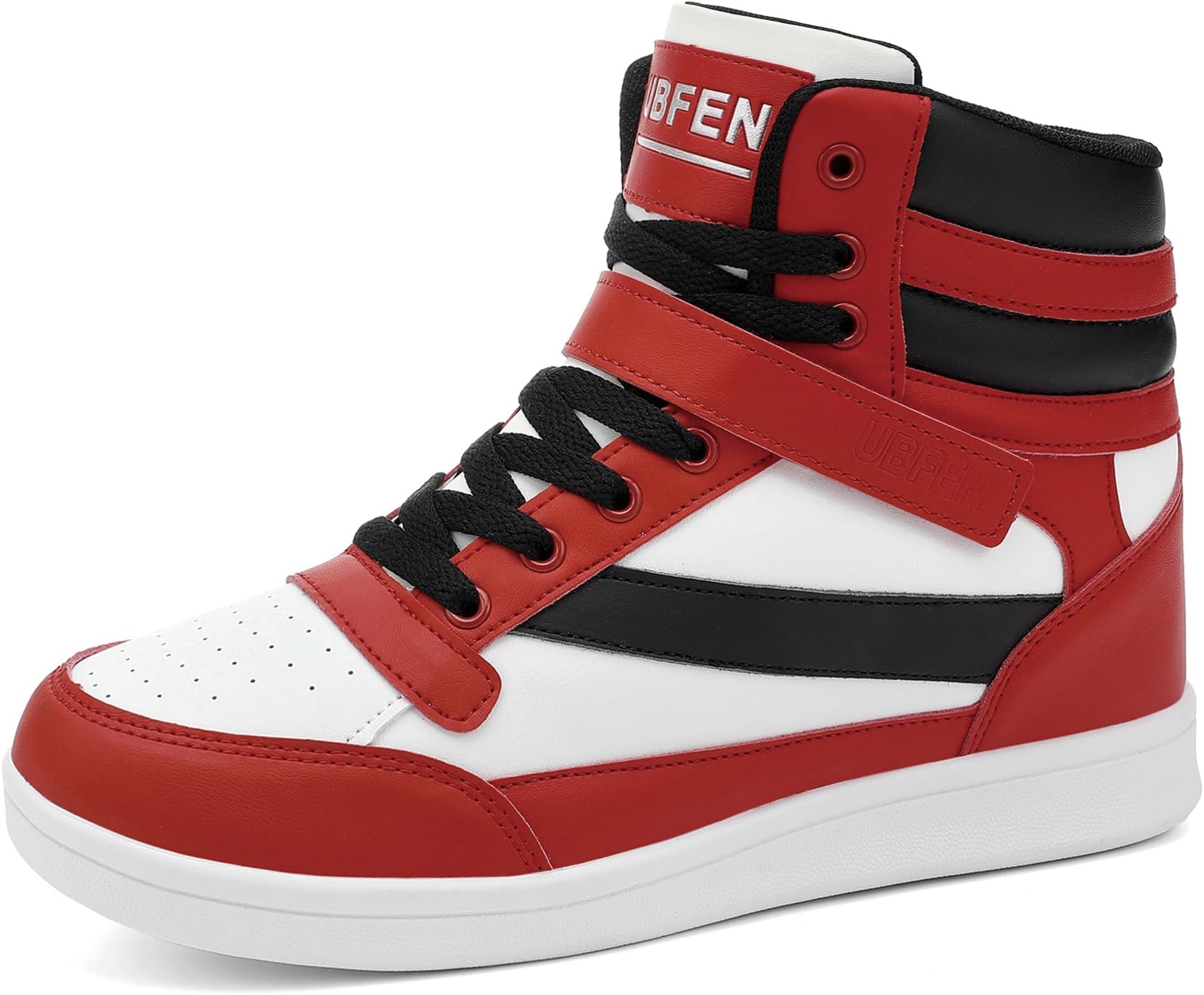 UBFEN Womens High Top Sneakers with Hidden Wedge Heel Ankle Support 2 Inch Height Increase 80s Retro Casual Boots