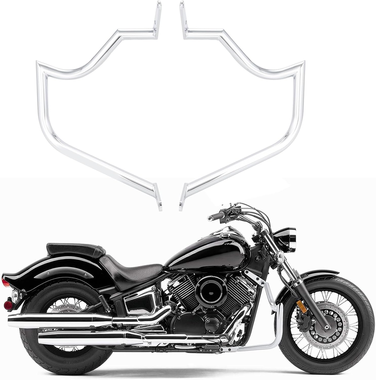 Engine Guard Highway Bar Highway Crash Bar Compatible with Yamaha DragStar 1100 Vstar 1100 XVS1100 Classic Custom Silverado (Chrome)