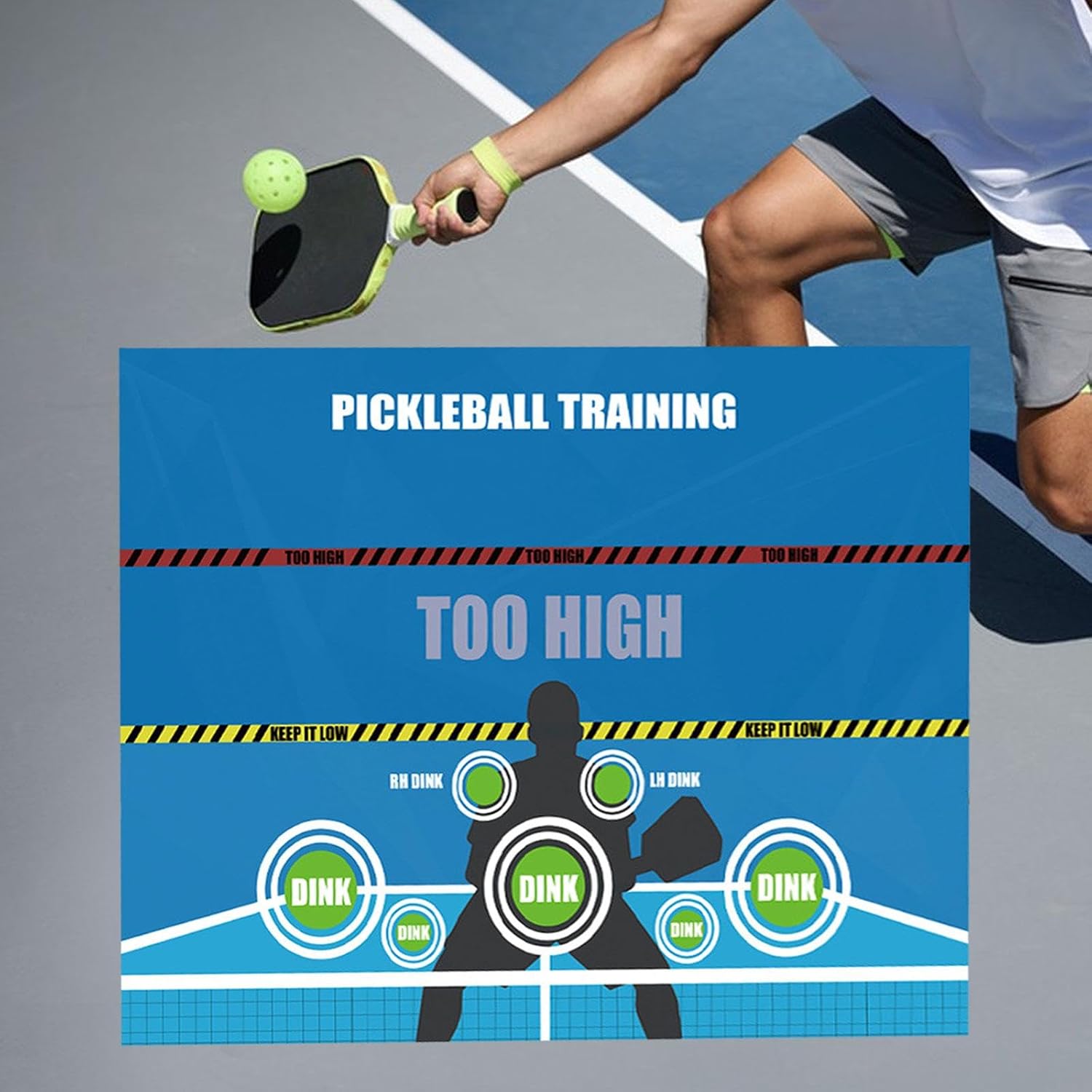 kowaku Pickleball Dink Pad, Dink Master Exercise, Rebounder Aids Pad, Pickleball Training Poster Mat, for Pickleball, Dink, Training