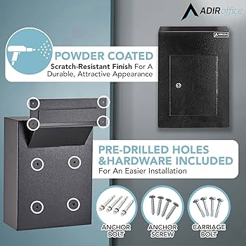 AdirOffice Through The Wall Drop Box Safe - Durable Thick