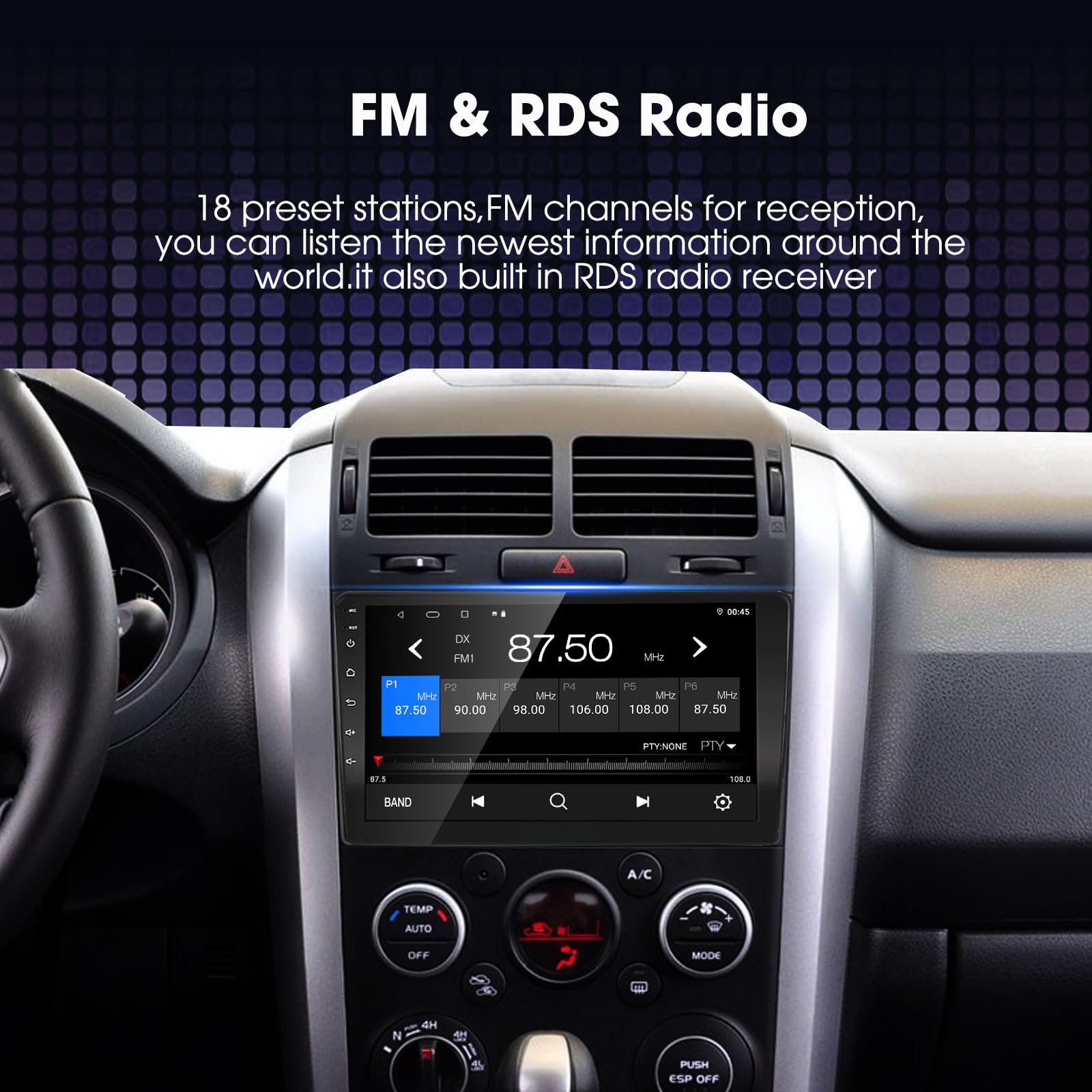 Ezonetronics Android 10.1 radio samochodowe stereo do Suzuki Grand Vitara 2006-2013 9-calowy ekran dotykowy wysokiej rozdzielczości nawigacja GPS Bluetooth USB WIFI AM FM RDS lustro link odtwarzacz 2G