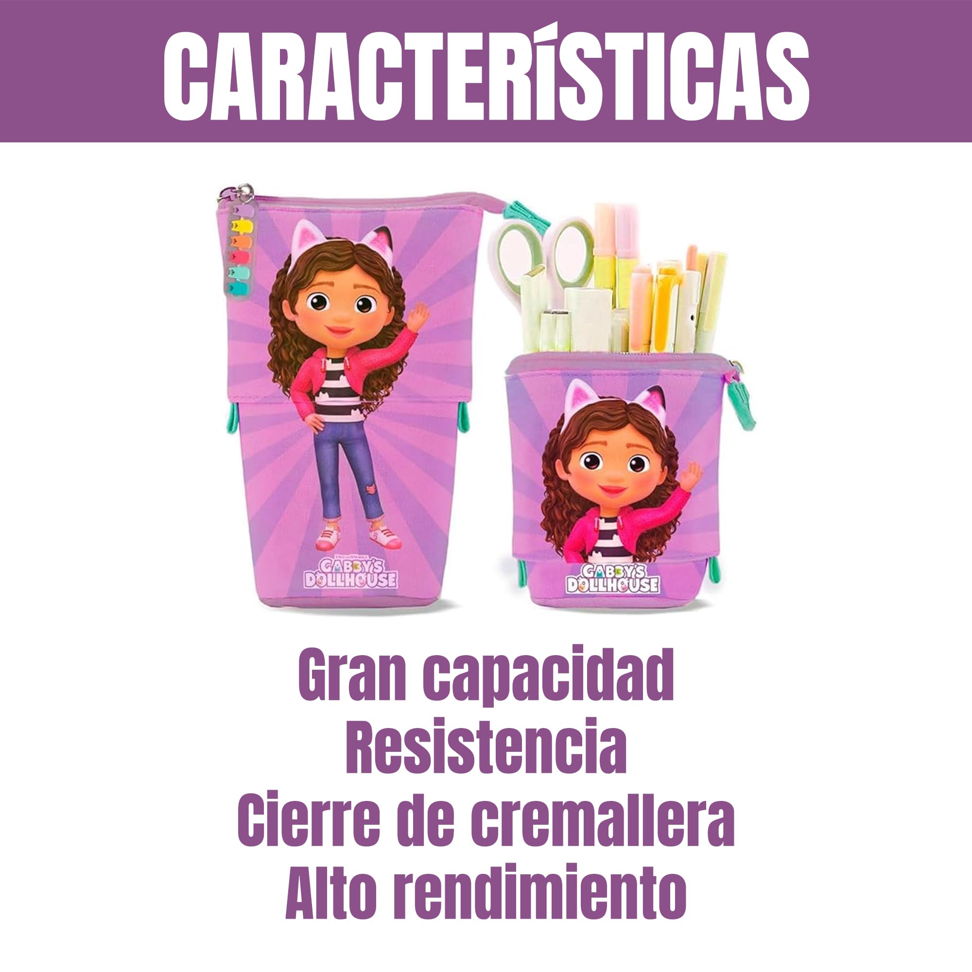 CYPBRANDS Gabby- Case, Goblet, Carryall, Expandable Case, Gabby, Pandy Patitas, Purple Color, Official Product - Image 3
