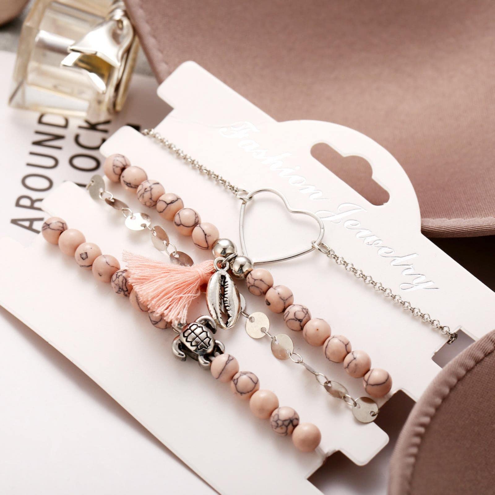 15 Pezzi Bracciale Donna Set,Boho Ragazza Braccialetti ciondoli teneri