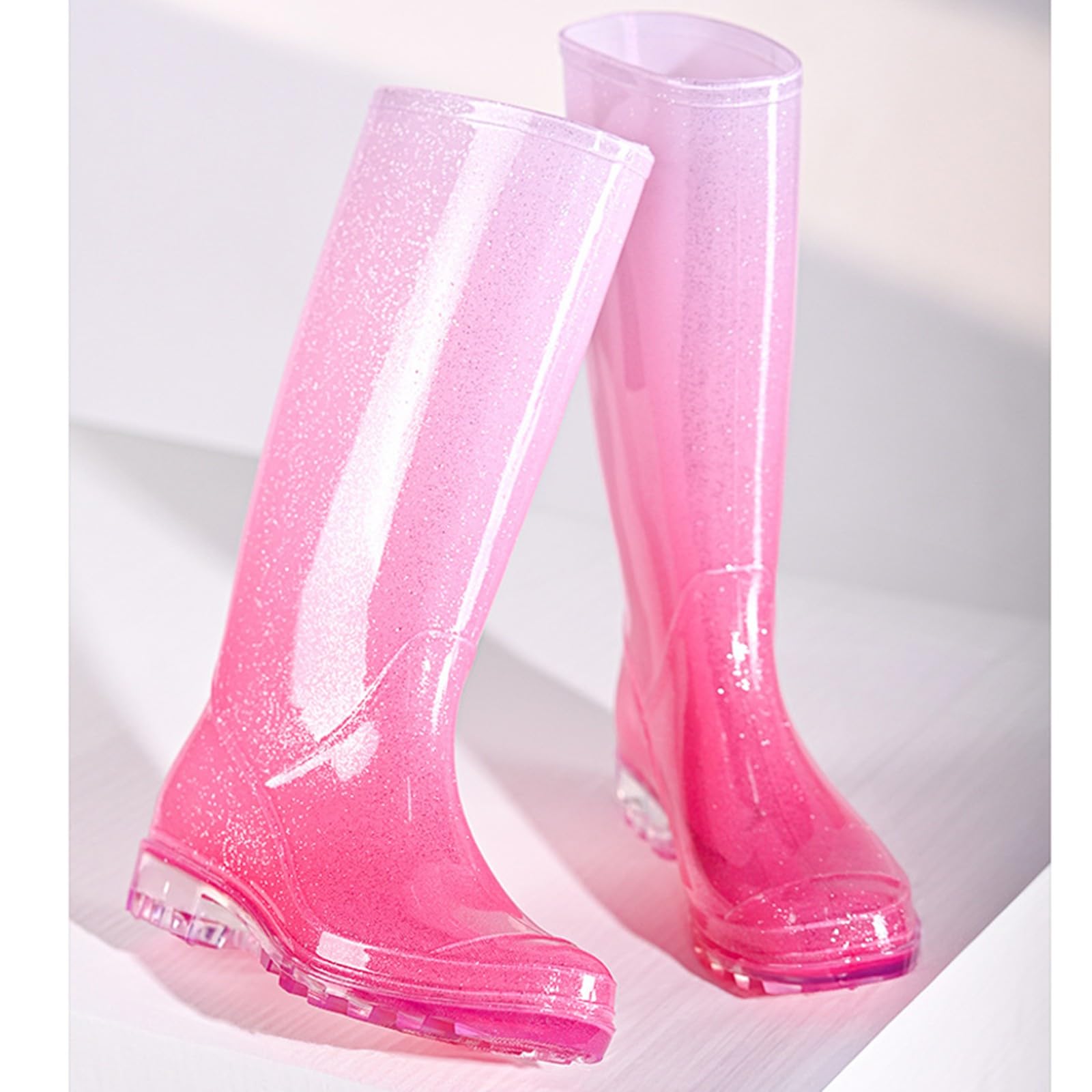 Bottes de pluie pour femme - Imperméables - Hauteur genou - Avec bottes en caoutchouc PVC - Confortables et légères - Pour le jardinage, la pêche, la ferme, l'extérieur, le travail