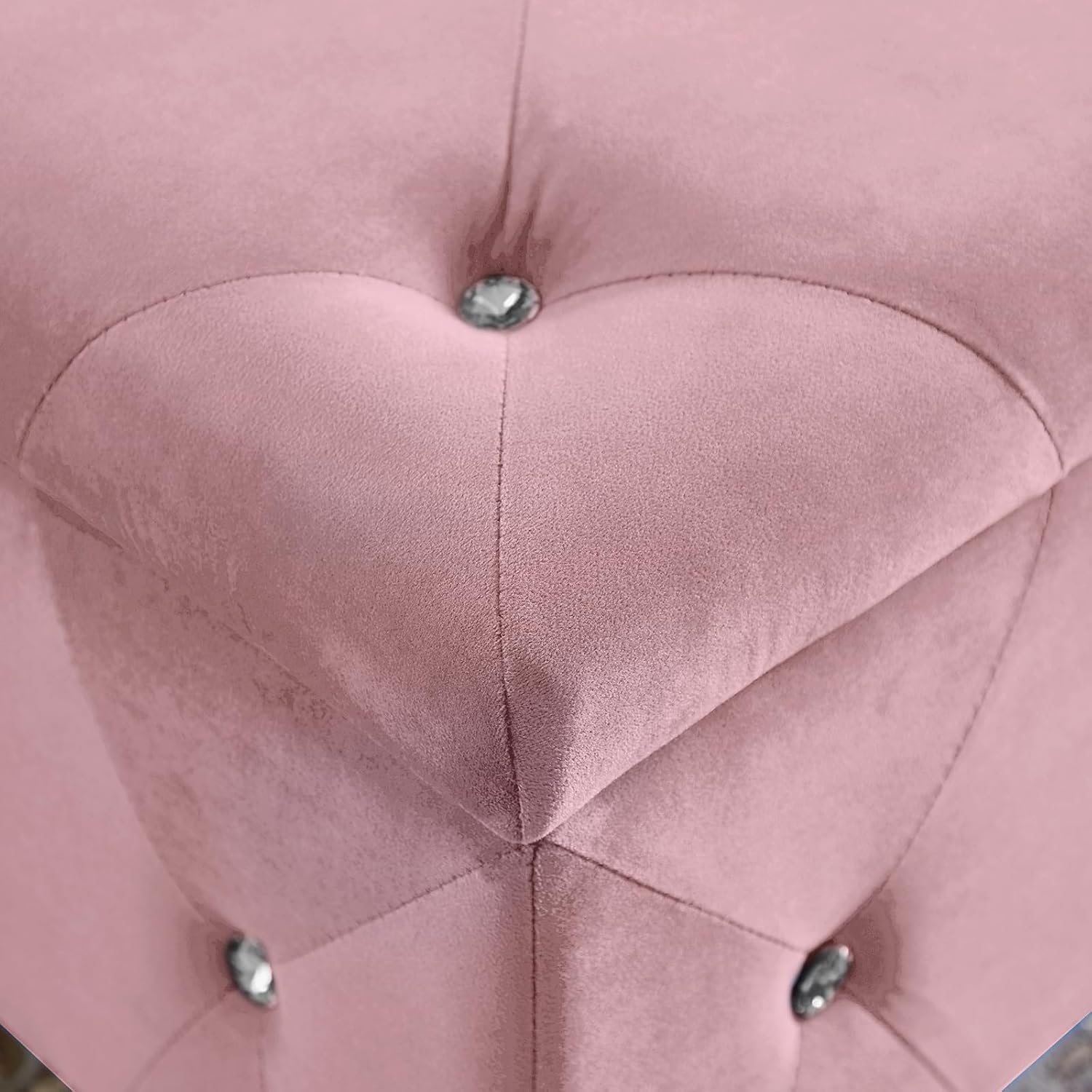 Storage Bench for Bedroom End of Bed Rolled Armed Velvet Button Tufted Storage Bench Sofa Stool with Nailhead, Long Storage Bench Window Sitting Fireplace Entryway Living Room (Pink)