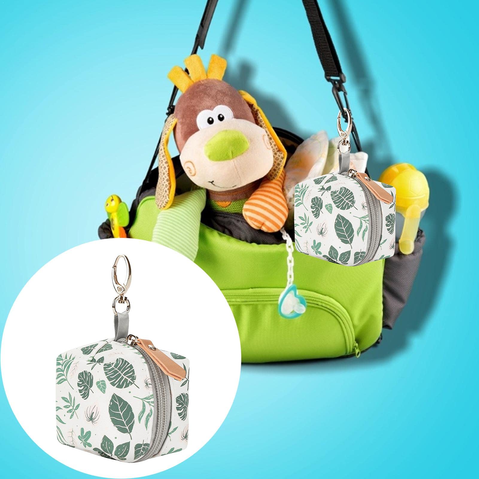 Porte Sucette Imperméable JINGLING Pochette Tétine Bébé - Imperméable PU - Porte-Sucette Avec Boucle - Rangement Sucette, Anneau Dentition Sac Tétine Avec Boucle