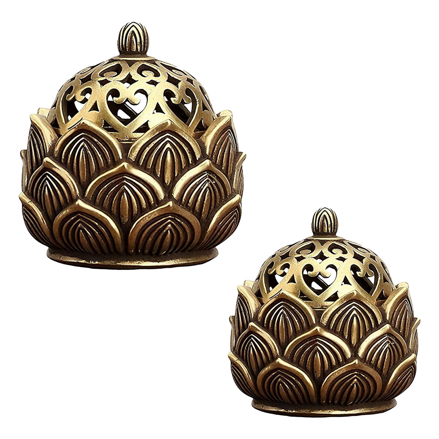 2 Pack Lotus Incense Cone Holder Set, Incense Cone and Stick Burner, Decorative Incenses Holder for Home Decor, Meditation and Yoga